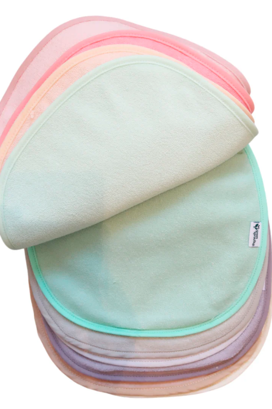 PACK 10 BABEROS IMPERMEABLES MIX ROSA PASTEL GREEN SPROUTS