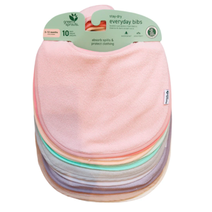 PACK 10 BABEROS IMPERMEABLES MIX ROSA PASTEL GREEN SPROUTS