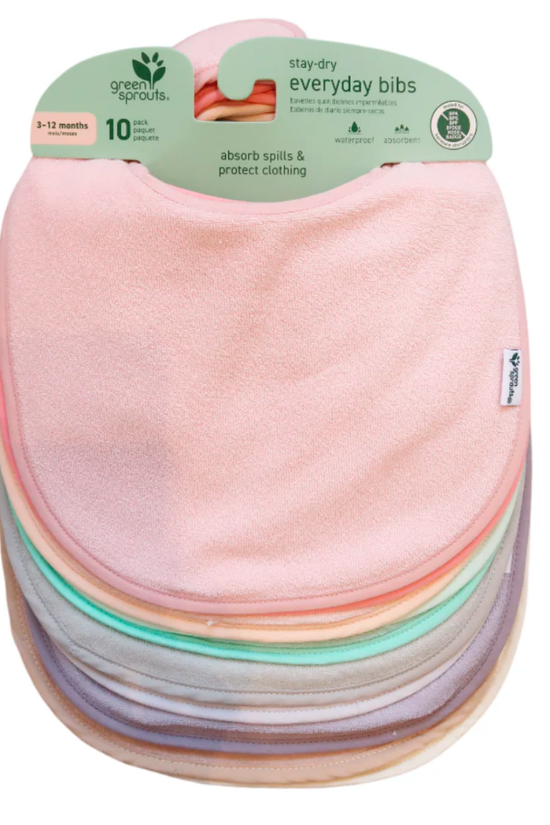 PACK 10 BABEROS IMPERMEABLES MIX ROSA PASTEL GREEN SPROUTS