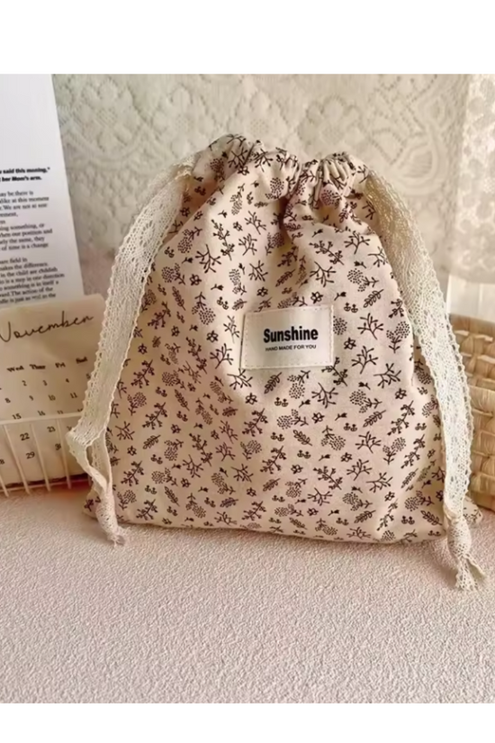 SAQUITO DE ALGODÓN MULTIPROPÓSITO BEIGE 27X25cm - BE HAPPY BE GREEN