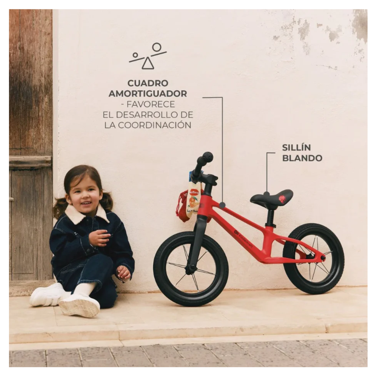 Bicicleta de Equilibrio Kinderkraft ETER Roja