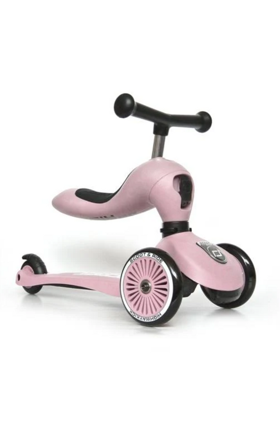 SCOOTER PARA NIÑOS 2 en 1 HIGHWAYKICK 1  ROSE  SCOOT AND RIDE