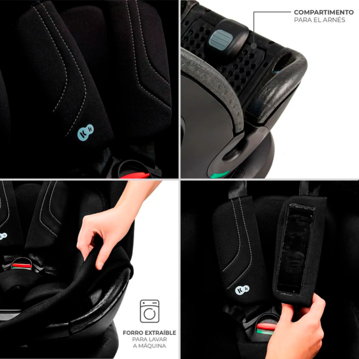 SILLA DE AUTO CONVERTIBLE XRIDER  XRIDER 2 i-SIZE BLACK  -  KINDERKRFT