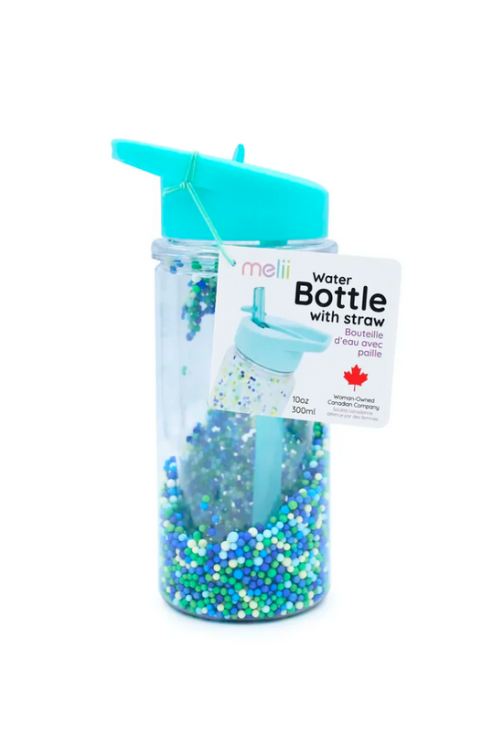 BOTELLA CON BOMBILLA CELESTE SPARKLING  300 ml MELII