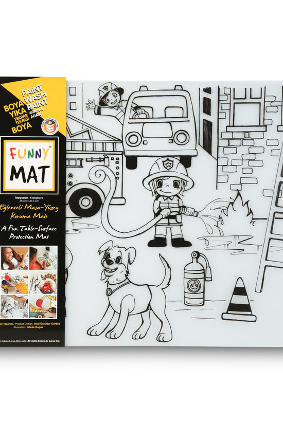 TAPETE PARA COLOREAR BOMBEROS 48 X 33.5 FUNNY MAT