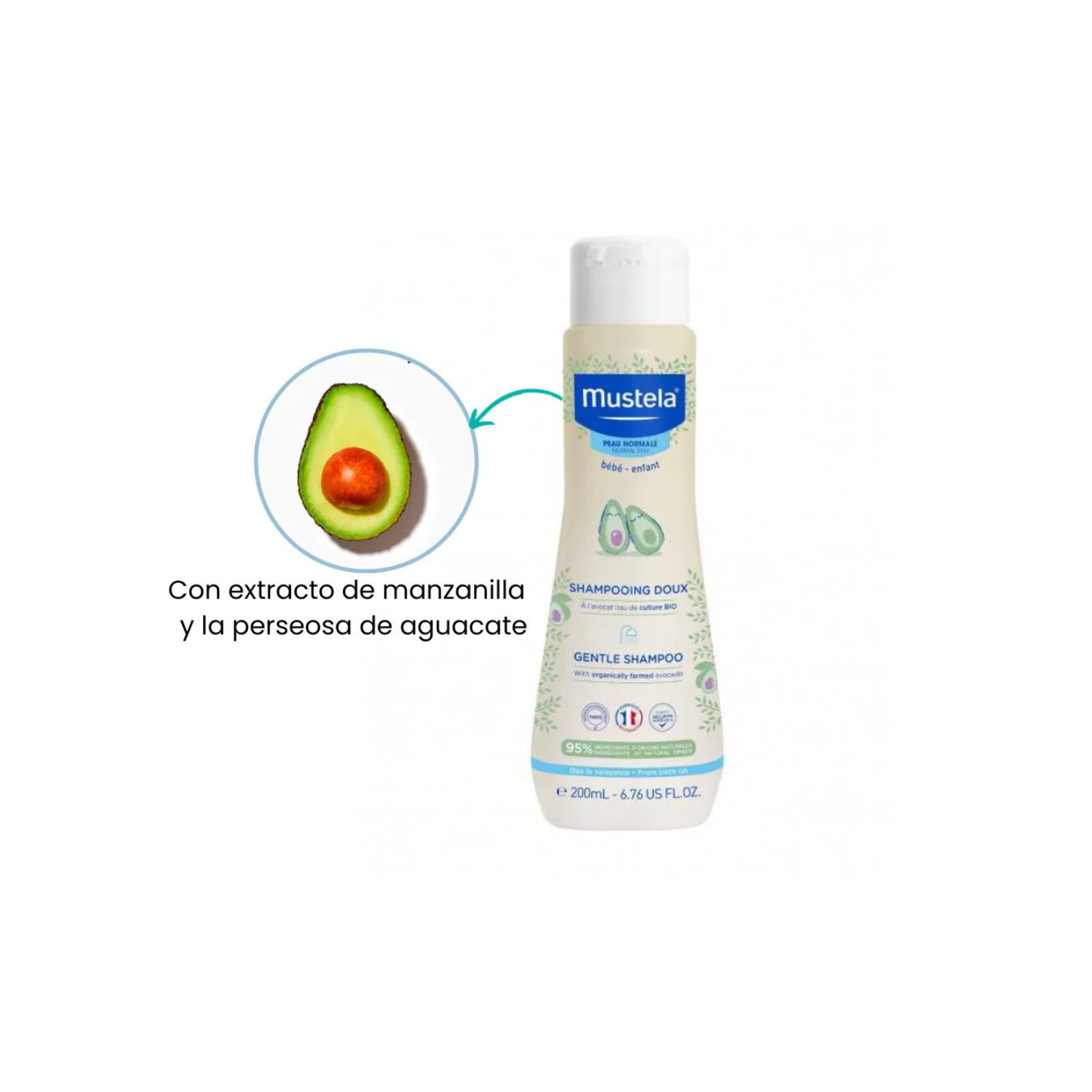 Shampoo Suave De Bebé Mustela 200 Ml