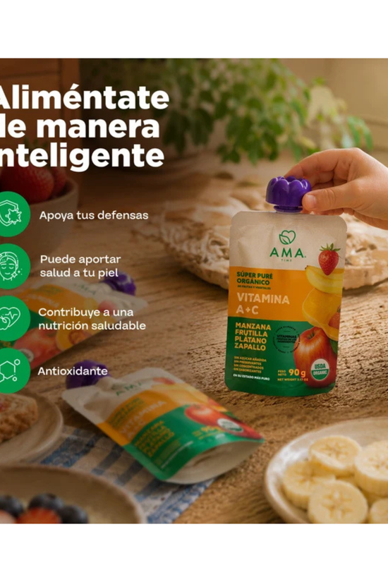 Super Puré Orgánico AMA Vitamina A + C 90 Gr.