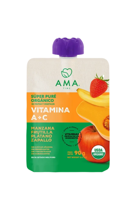 Super Puré Orgánico AMA Vitamina A + C 90 Gr.