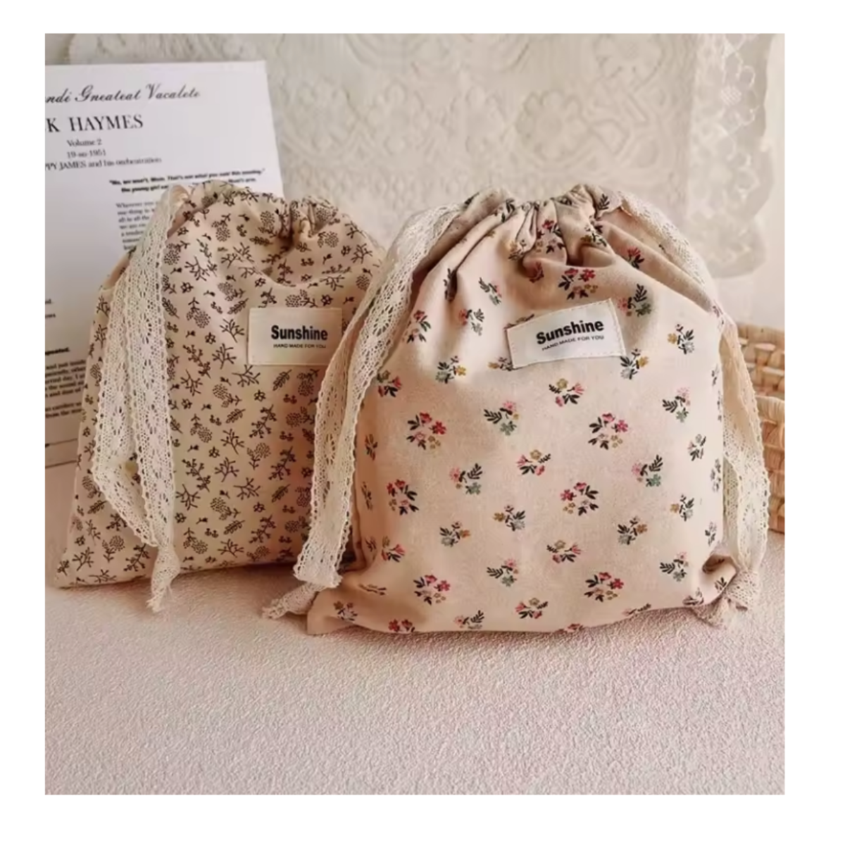 SAQUITO DE ALGODÓN MULTIPROPÓSITO BEIGE 27X25cm - BE HAPPY BE GREEN