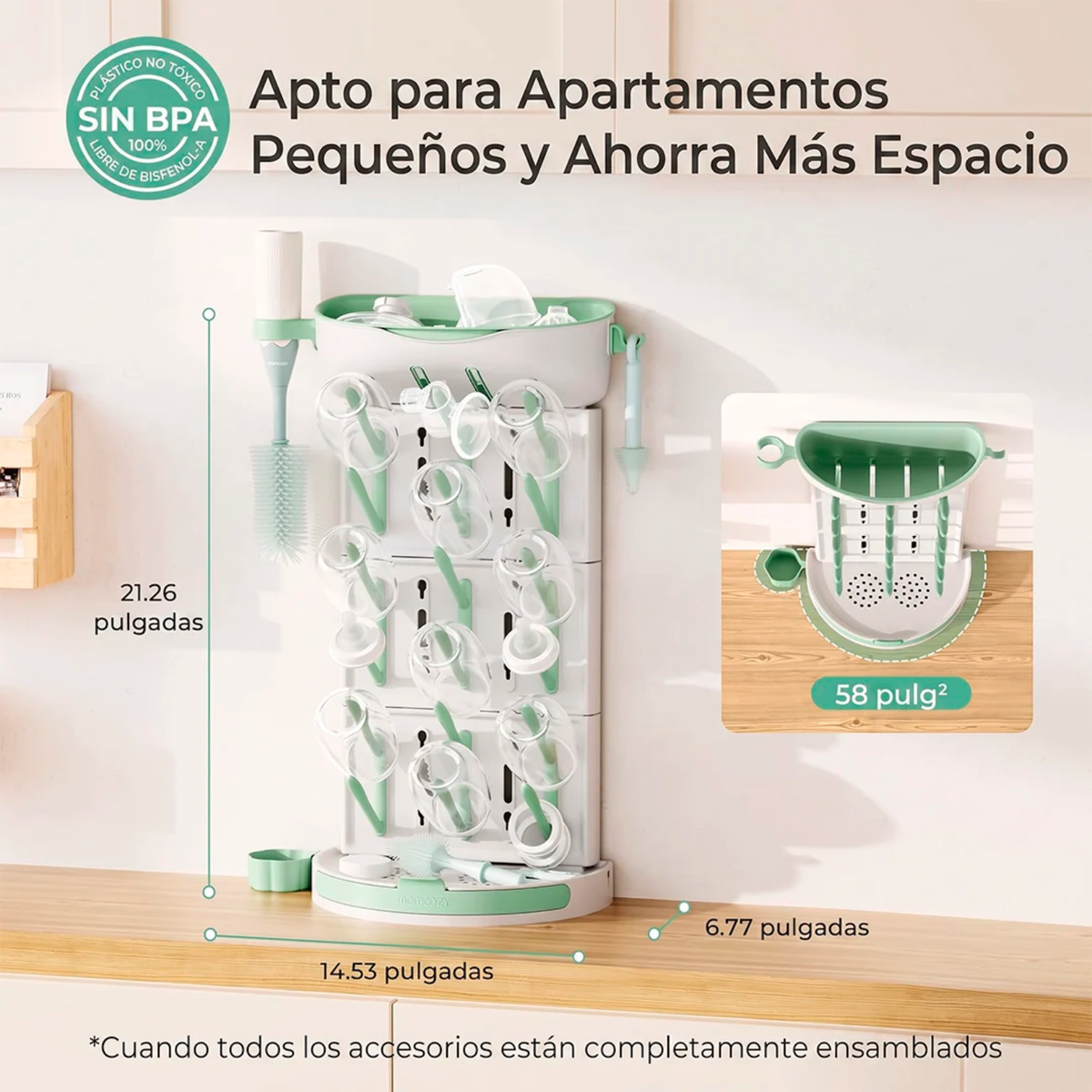 Escurridor de Mamaderas Momcozy — Capacidad para 18 Mamaderas