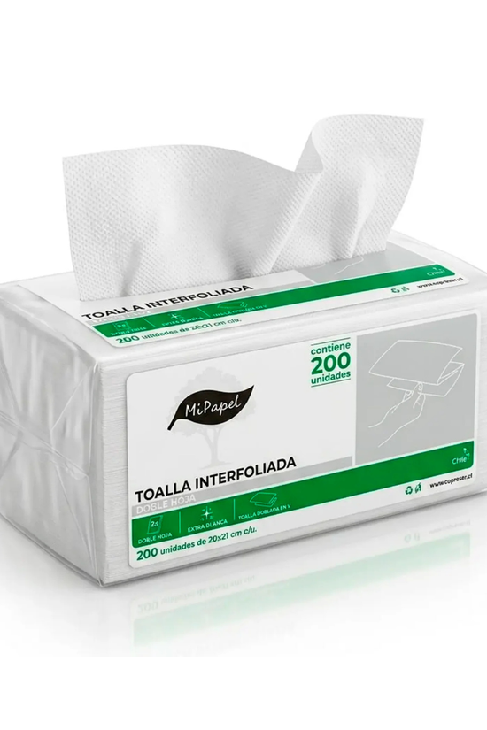 Toalla Interfoliada Doble Hoja MiPapel 200 U.
