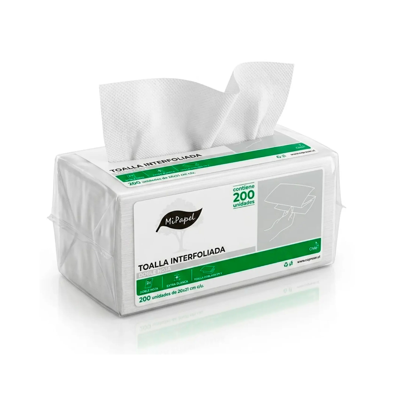 Toalla Interfoliada Doble Hoja MiPapel 200 U.