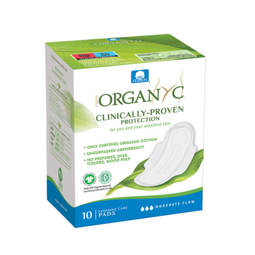 Toalla Normal Con Alas Flujo moderado Organyc 10 U