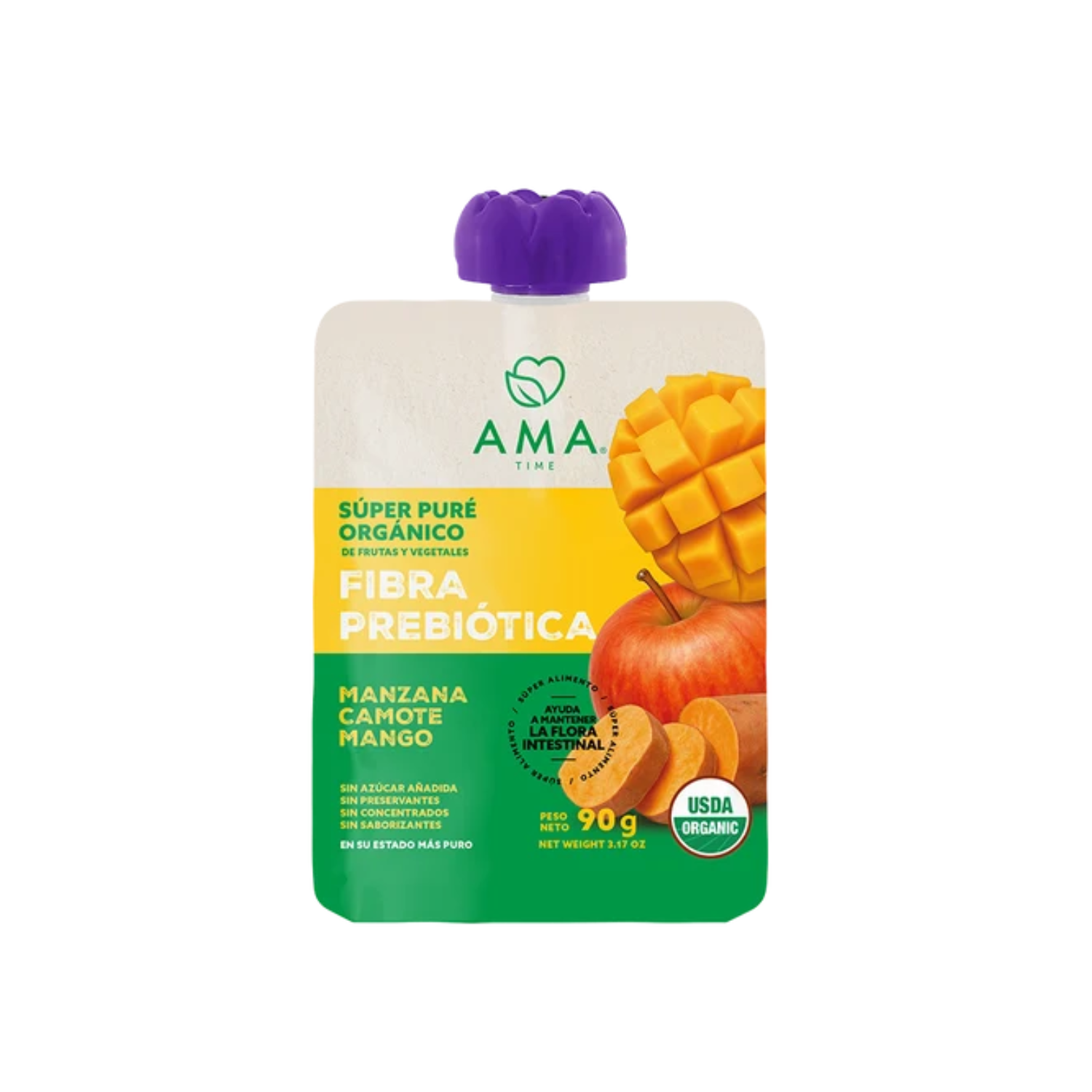 Super Puré Orgánico AMA Fibra Prebiótica 90 Gr.