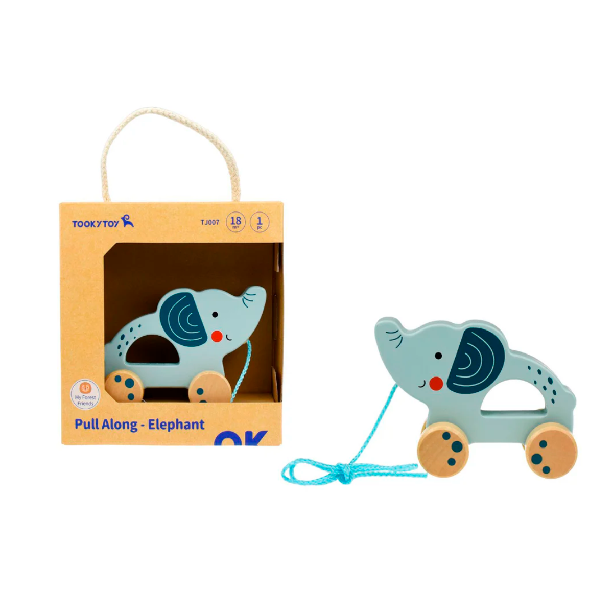 ELEFANTE DE MADERA PARA ARRASTRAR TOOKY TOY
