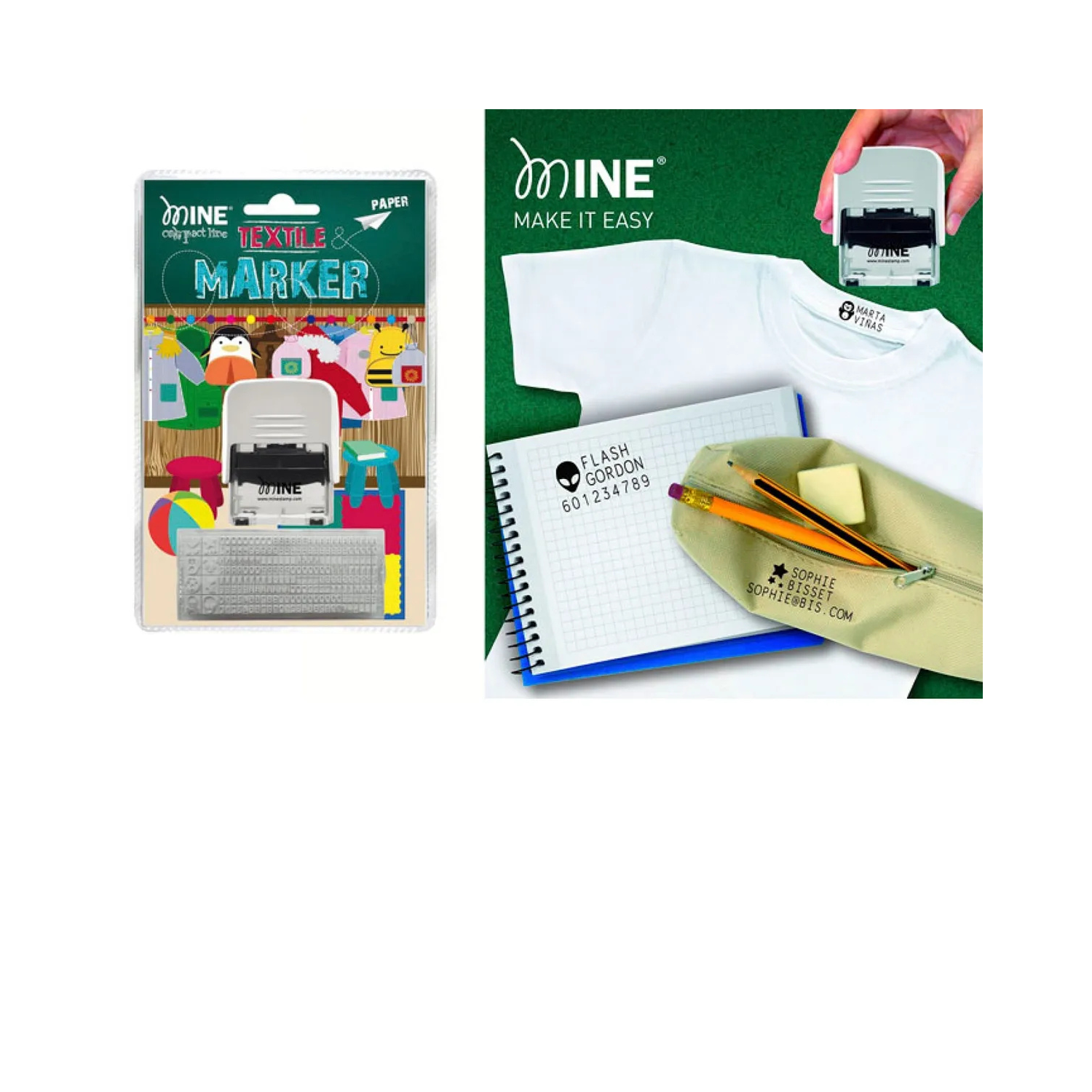 Marcador de Ropa y Libros Mine Stamp