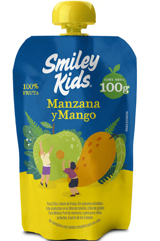 Compota Smiley Kids Manzana y Mango 100% Fruta 100gr