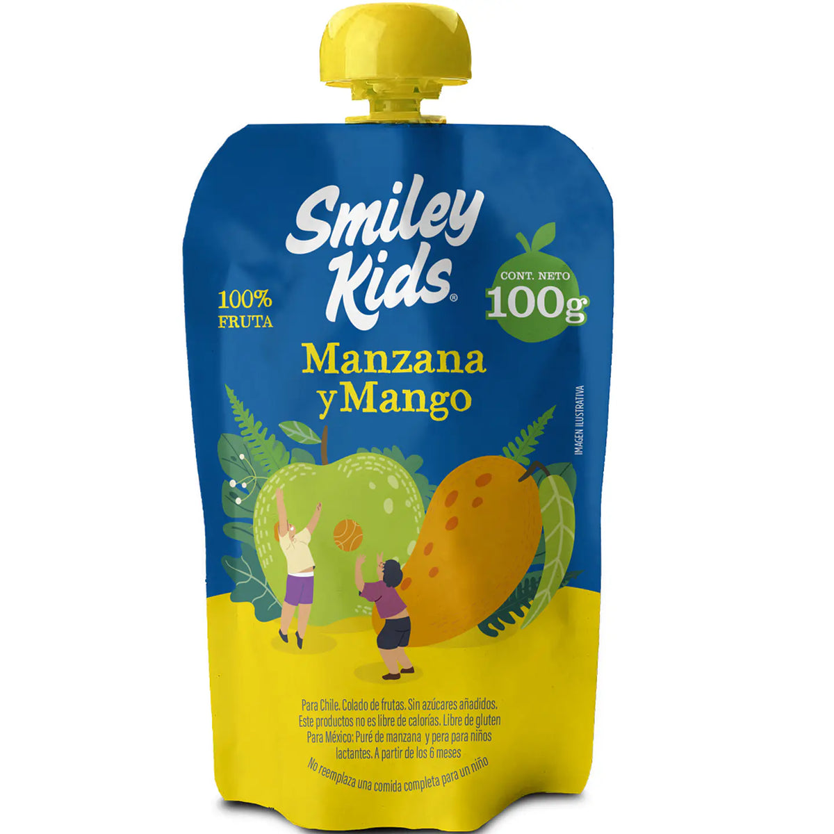 Compota Smiley Kids Manzana y Mango 100% Fruta 100gr