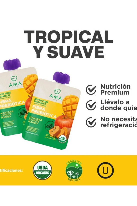 Super Puré Orgánico AMA Fibra Prebiótica 90 Gr.