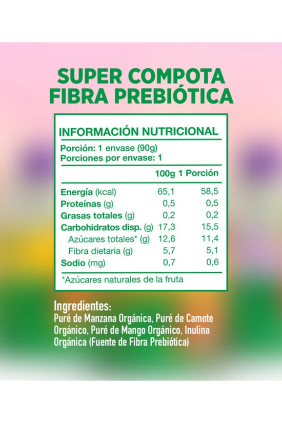 Super Puré Orgánico AMA Fibra Prebiótica 90 Gr.