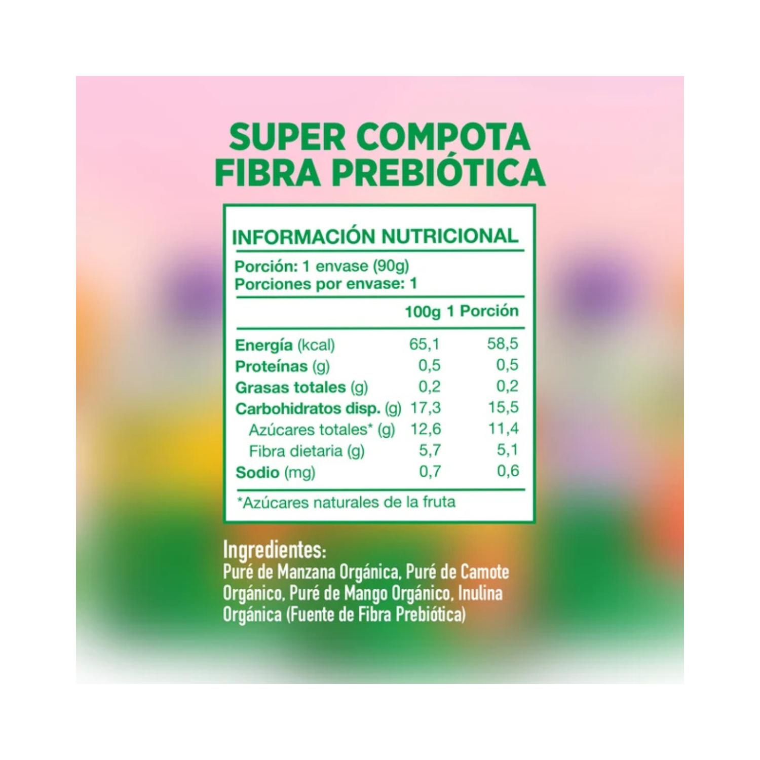 Super Puré Orgánico AMA Fibra Prebiótica 90 Gr.