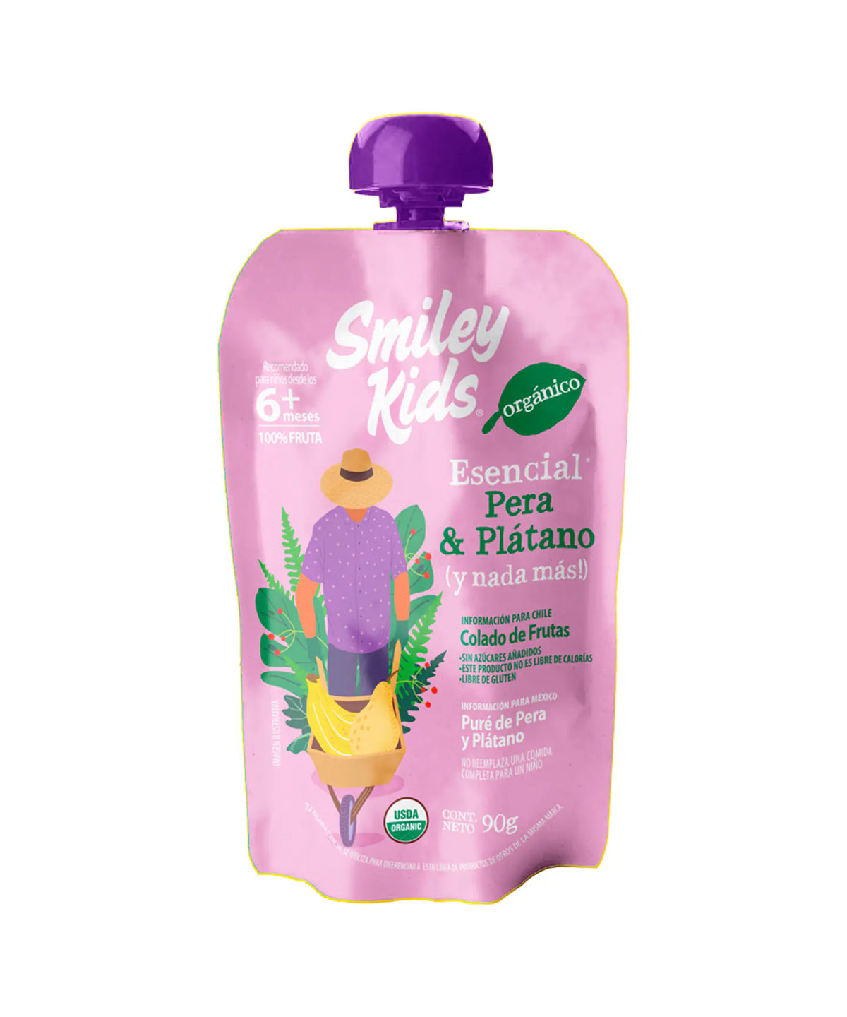 Colado Orgánico de Frutas Esencial Smiley Kids 90 g +6 Meses