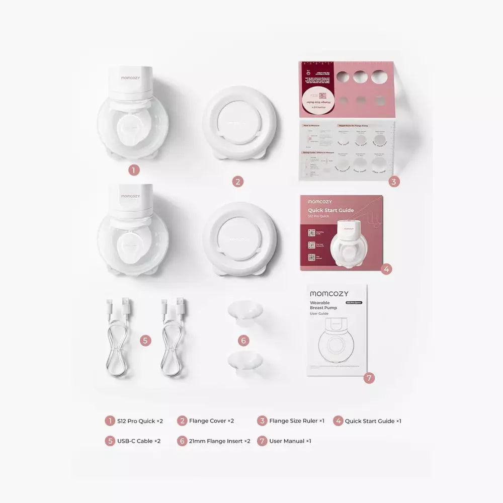 Extractor de Leche Eléctrico Doble Momcozy S12 Pro Manos Libres – Blanco