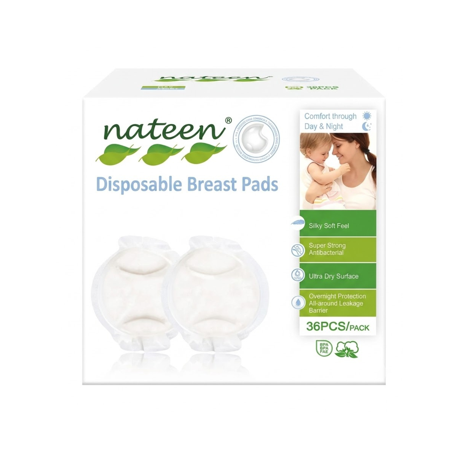 Absorbente De Leche Maternal Extra Suave Nateen 36 U