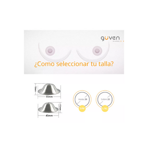 COPAS DE LACTANCIA DE PLATA 999 TALLA L/XL - GUVEN