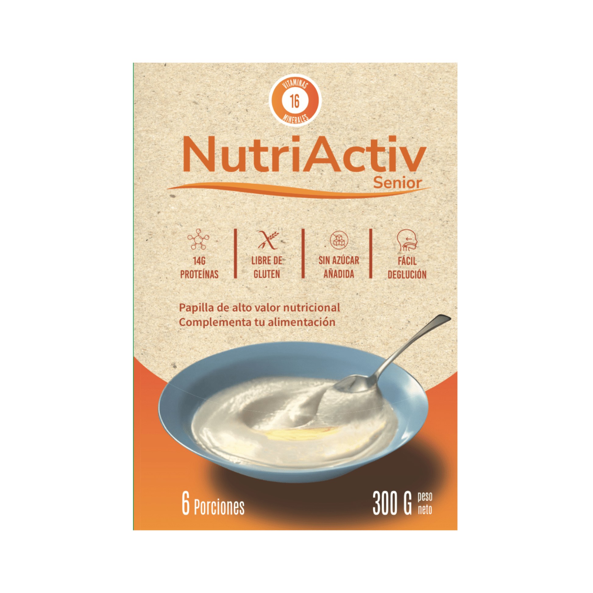 Papilla para Adulto Mayor Nutriactiv Senior 300 g Sabor Plátano