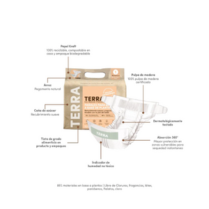 PAÑALES BIODEGRADABLES DESECHABLES XG - TERRA