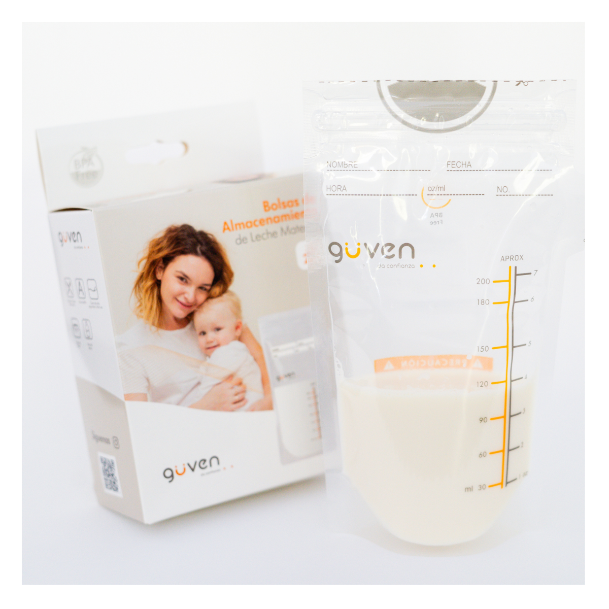 BOLSAS PARA ALMACENAR LECHE MATERNA GUVEN  25 U