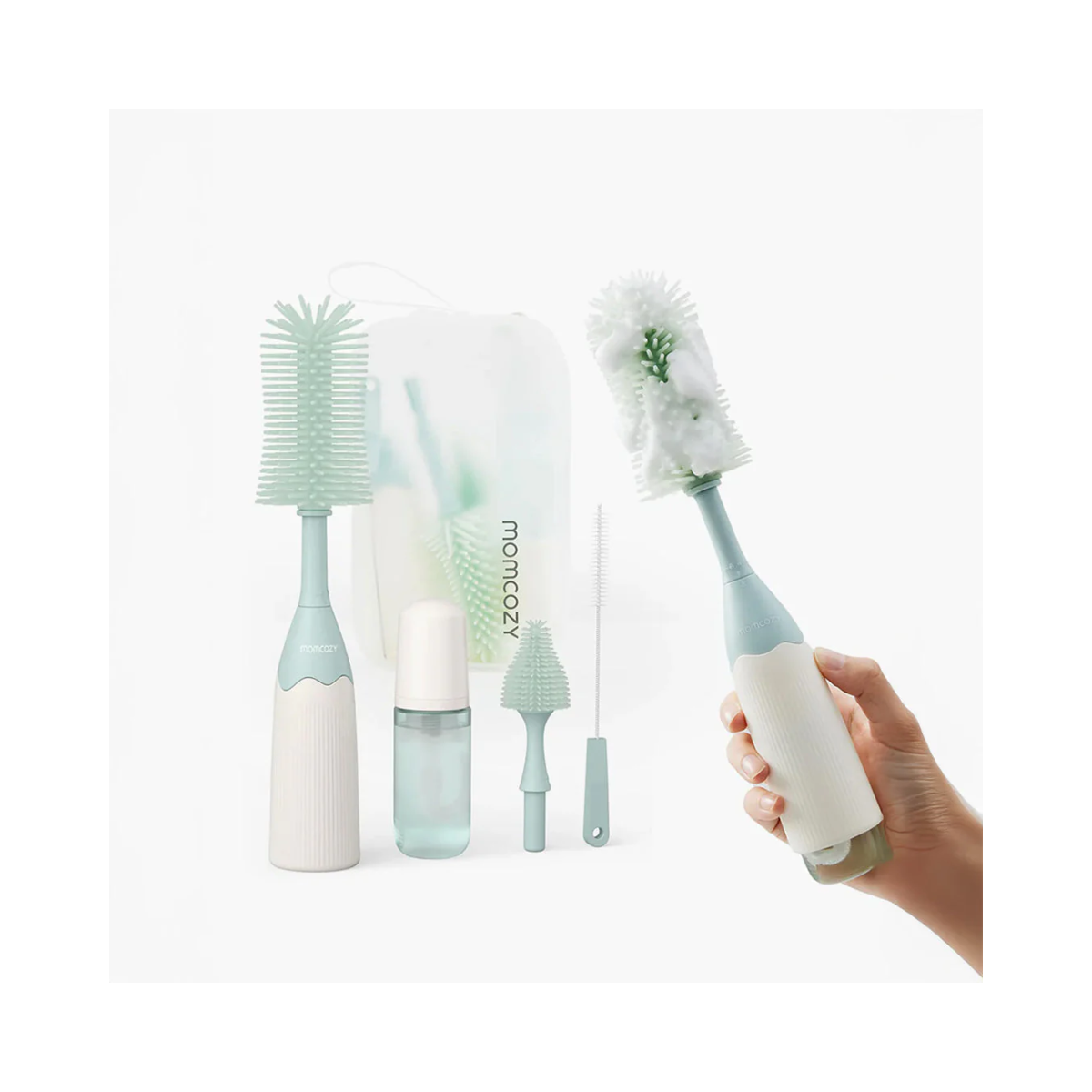 Kit de Cepillos para Biberones Momcozy Push-Press