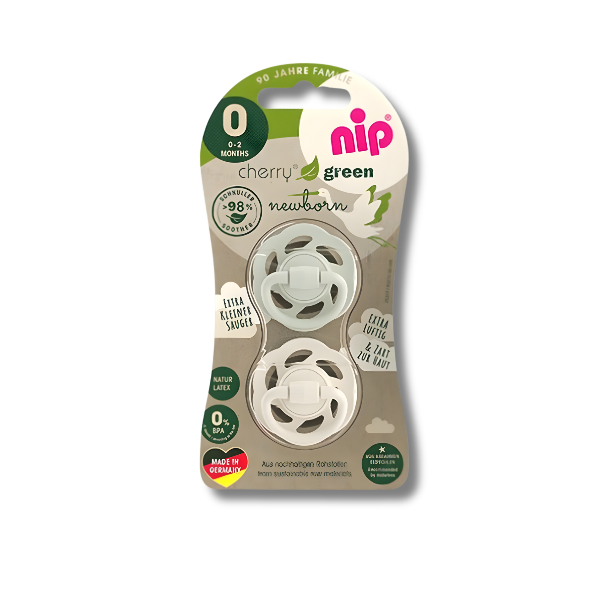 Chupete De Latex Cherry Green Talla 0 NIP 0-2 Meses