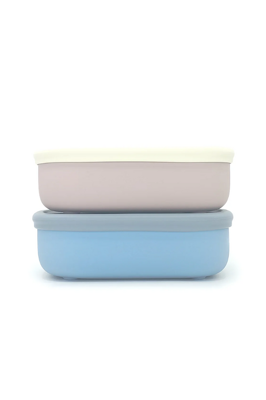 PLATO DE SILICONA AZUL CON TAPA DE BBPRO