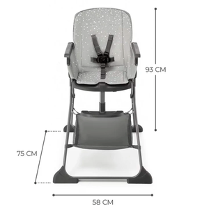 SILLA DE COMER PLEGABLE FOLDEE GRIS KINDERKRAFT