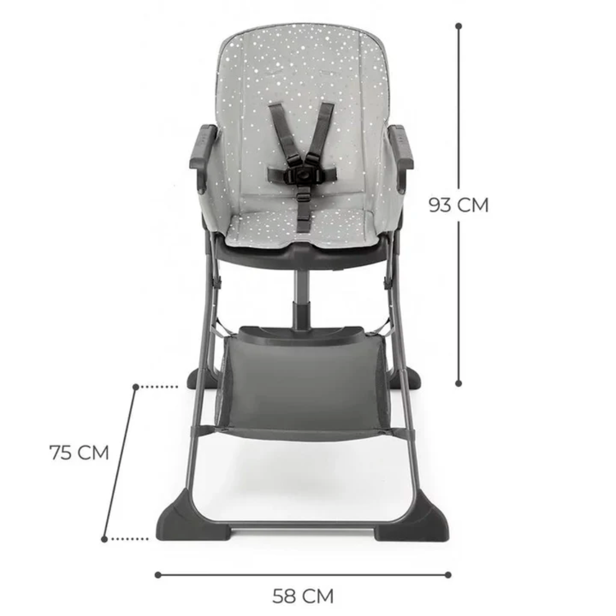SILLA DE COMER PLEGABLE FOLDEE GRIS KINDERKRAFT