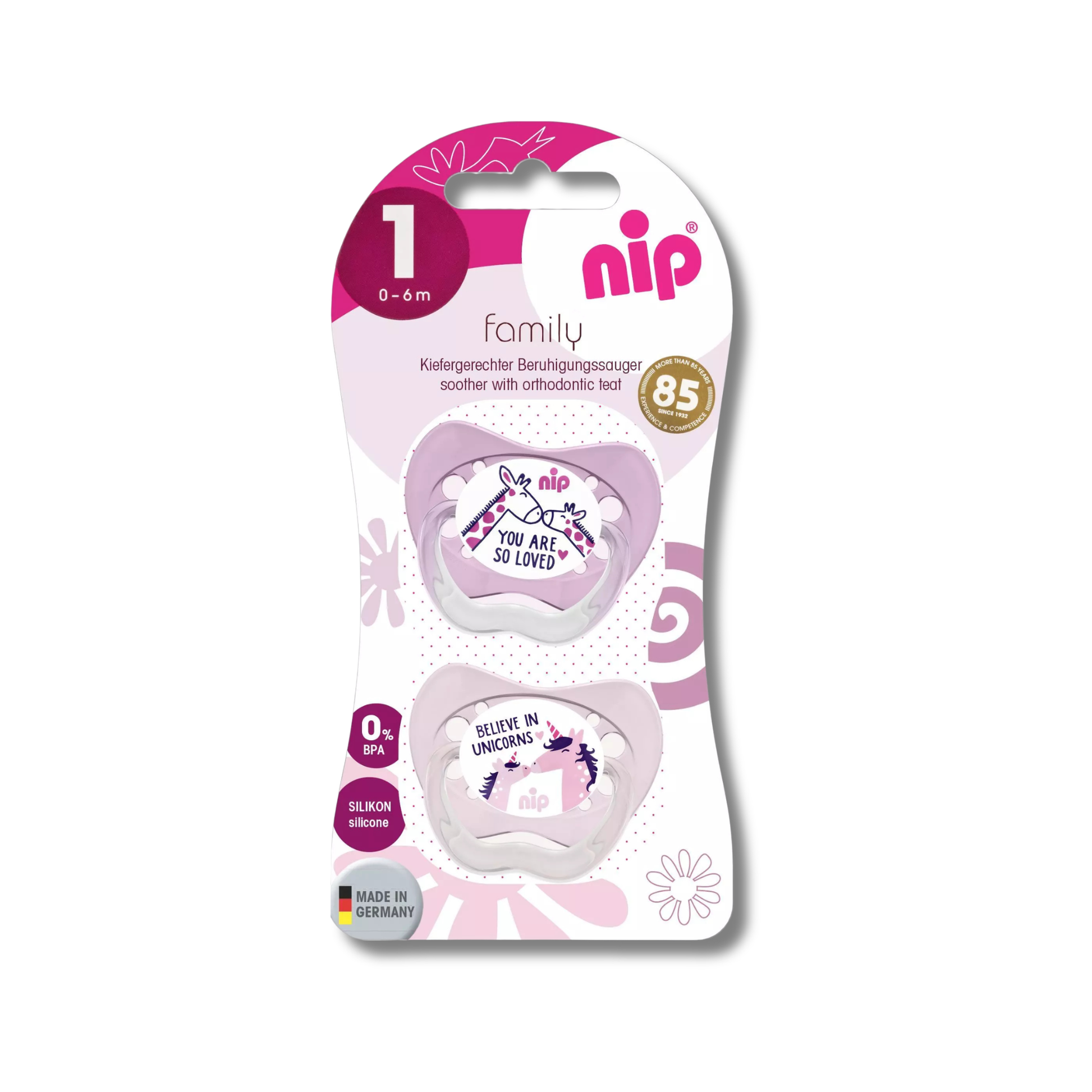 Chupete De Silicona Family Talla 1 NIP 0-6 Meses