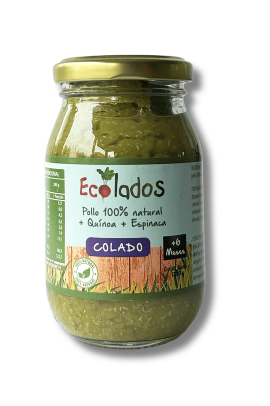 Colado 100% Natural de Pollo, Quínoa y Espinaca Ecolados