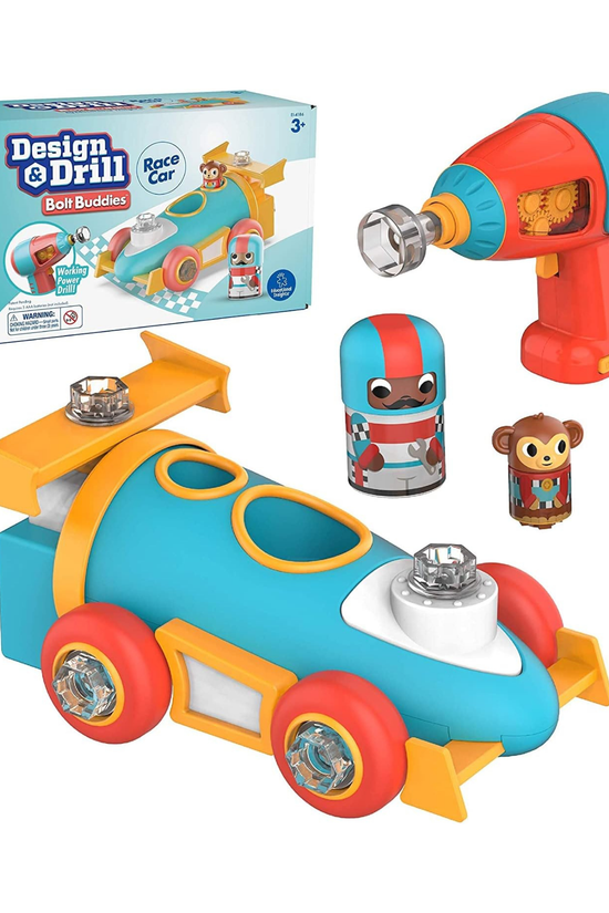 Auto de Carreras con Taladro de Juguete Design Drill Bolt Buddies