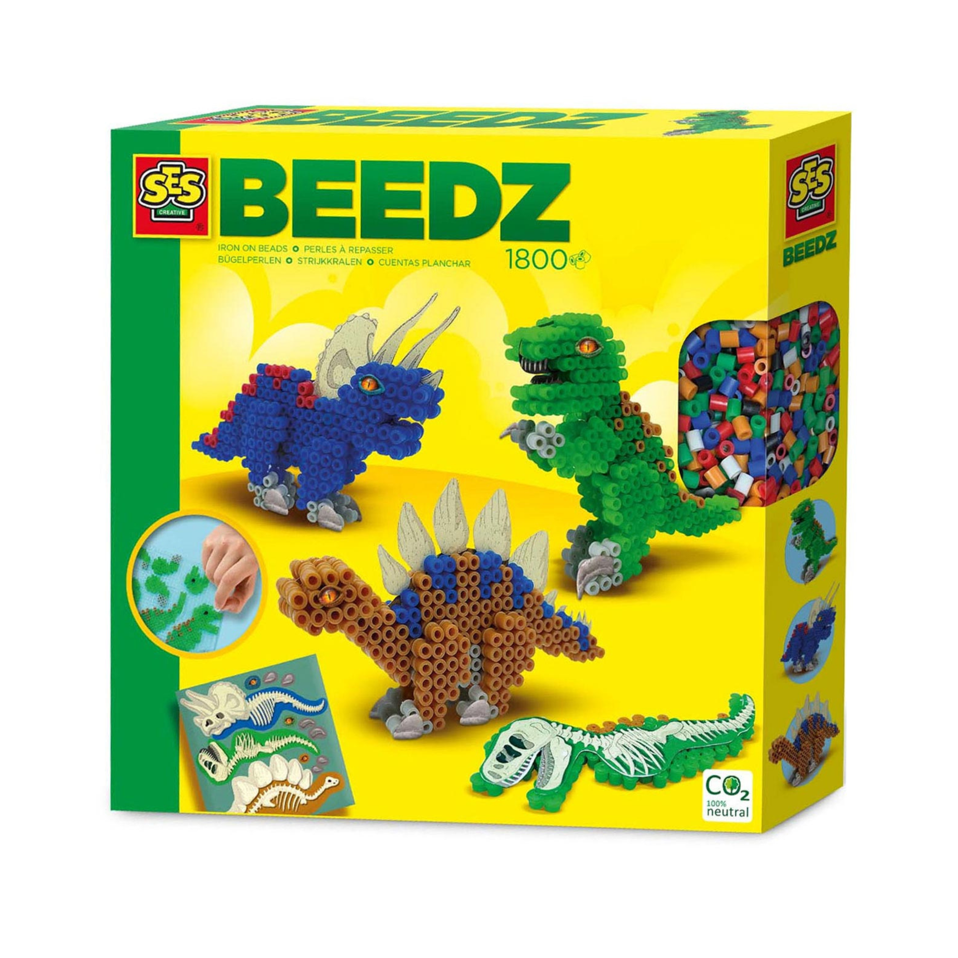 Mostacillas Planchables T-rex Beedz Ses +5 Años 1800pzs