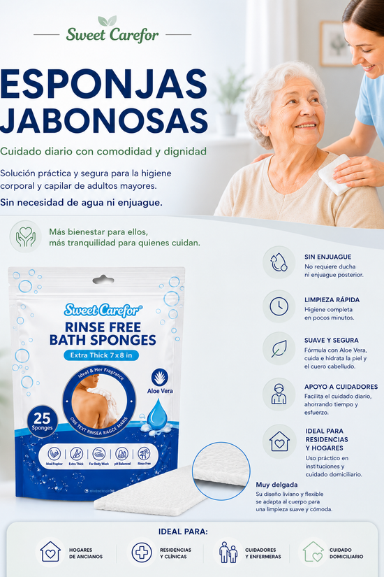 Esponjas Jabonosas Desechable Sweet Carefor 25 U.