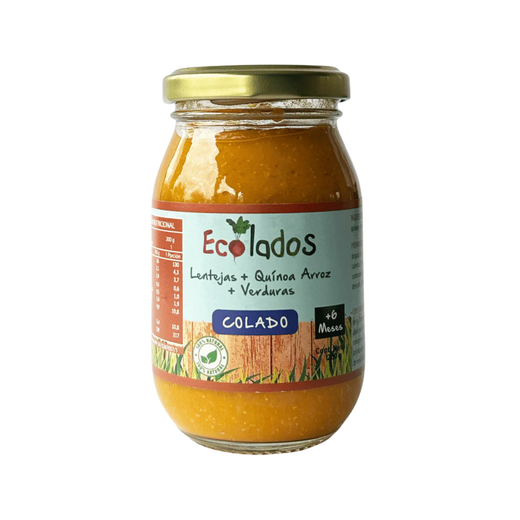 Colado 100% Natural de Lentejas, Quínoa, Arroz y Verduras Ecolados