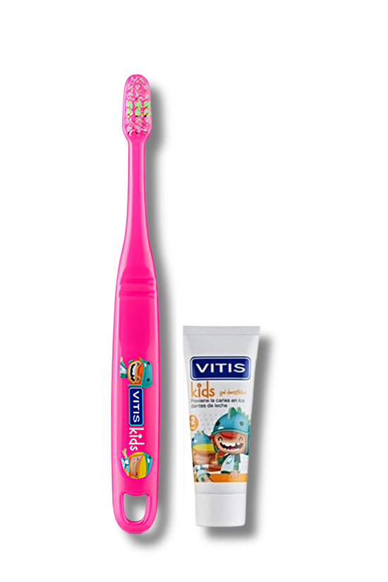 Cepillo Dental Infantil Vitis Kids + Gel Dentífrico 8ml