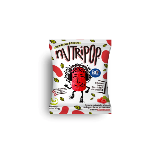 SUFLE DE LEGUMBRES SABOR FRAMBUESA 20G - NUTRIPOP