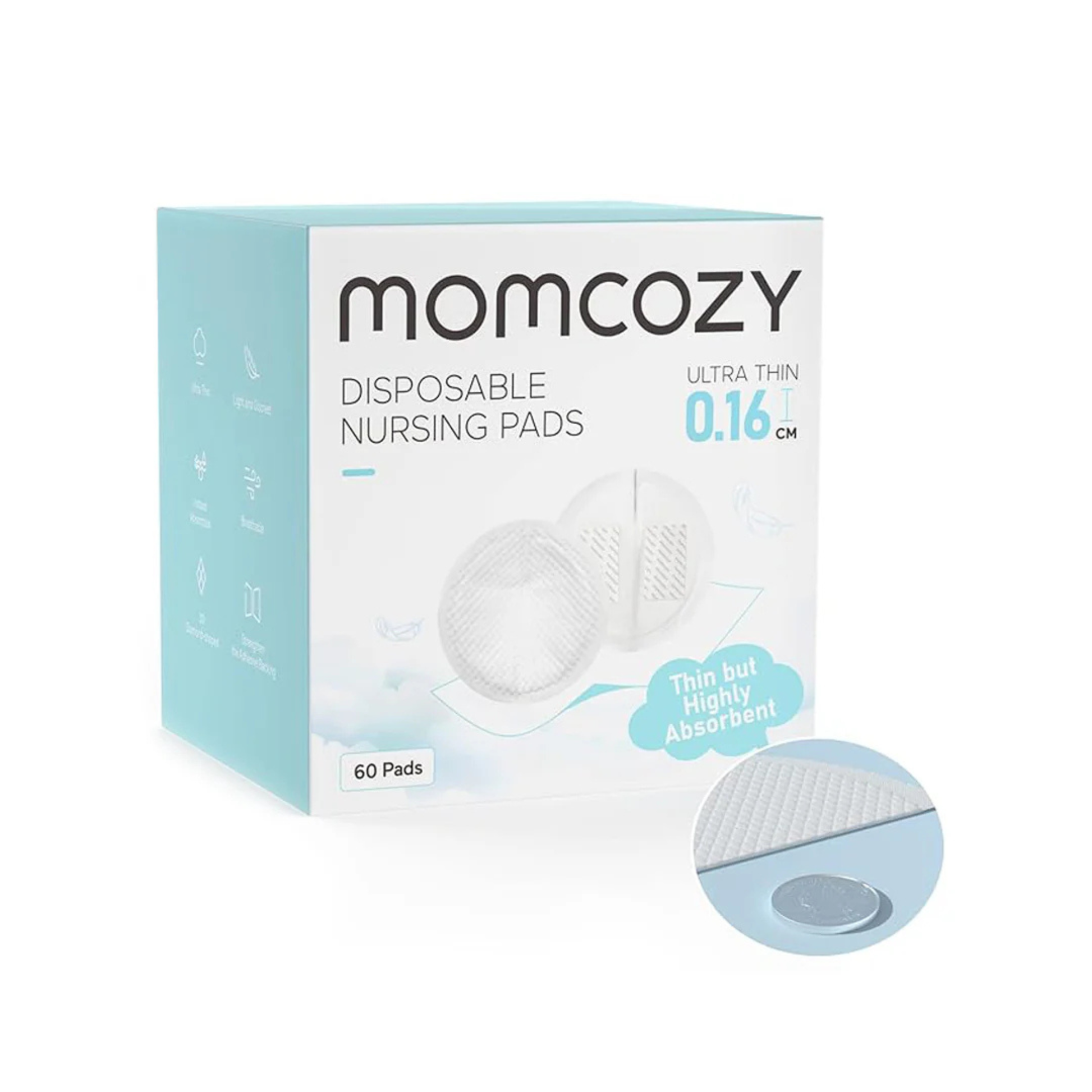 Absorbentes de Lactancia Ultra Delgados Momcozy 120 Unidades