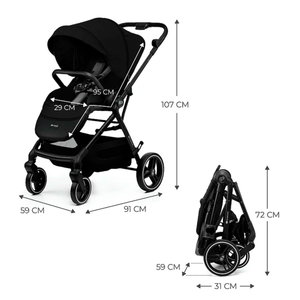 COCHE DE PASEO YOXI PURE BLACK KINDERKRAFT