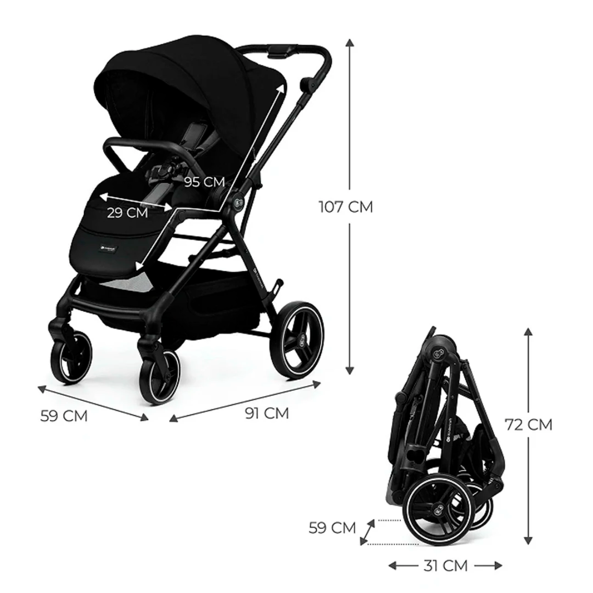 COCHE DE PASEO YOXI PURE BLACK KINDERKRAFT