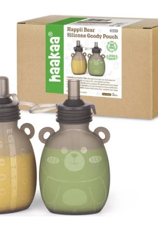 PACK 2 POUCH DE SILICONA HAPPII BEAR 1 U 170 ml   HAAKAA