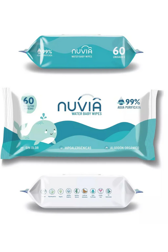 TOALLAS HÚMEDAS NUVIA 1 PAQUETE DE 60 TOALLAS
